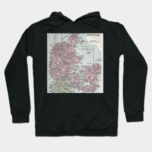 Denmark antiquarian map 1800s Hoodie